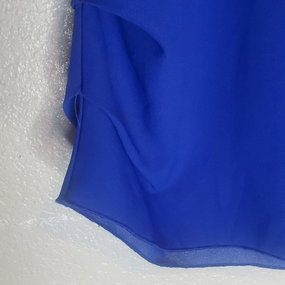 💚5/$25 Toto Collection Royal Blue Sleeveless Keyhols Blouse Top Size XL - Picture 6 of 6